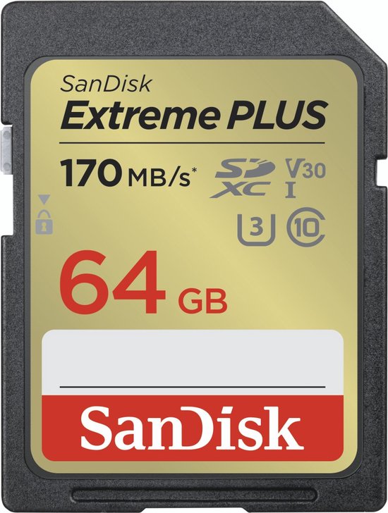 SanDisk Extreme Plus 64GB SDHC Memory Card 80MB