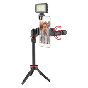 Boya Vlogging kit with BY-MM1+ and smartphone holder + LED