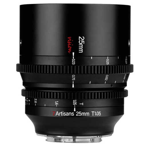 7Artisans 25mm T1.05 Sony E-Mount | Cine APS-C | Black