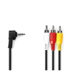 Nedis Audio-Video Cable 3.5 mm Male 3X RCA Male Vernikkeld 1.00m Round PVC Black