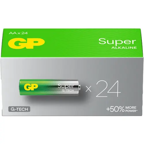 GP AA Battery GP Alkaline Super 1.5V 24 PCs