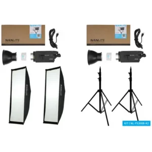 Nanlite FS300B Bi-Colour LED Dual Kit (w/ Light Stand And Softbox)