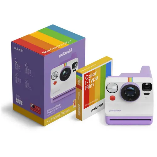 Polaroid Now Gen 3 Purple + Color Film Bundle (8 Photos)