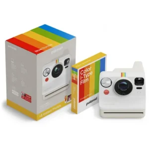 Polaroid Now Gen 3 Pebble White + Color Film Bundle (8 photos)
