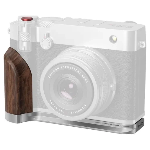 SmallRig 5265 L-Shape Mount Plate w/ Wooden Handle For Fujifilm GFX100RF Silver