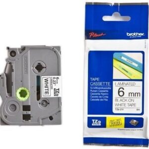 Brother TZE-211 P-Touch Black on White 6mm