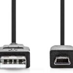 Nedis USB-Cable USB 2.0 USB-A Male USB Mini-B 5-PINS Male 480 Mbps 1 M