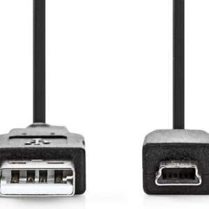 Nedis USB-Cable USB 2.0 USB-A Male USB Mini-B 5-PINS Male 480 Mbps 1 M
