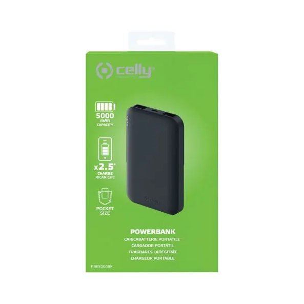 Celly PowerBank 5000mAh Black