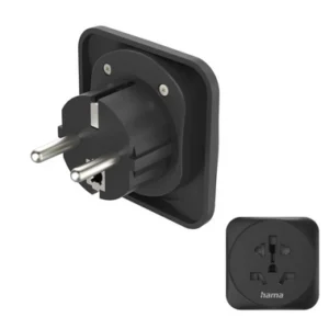 Hama Reisadapter Type E EN F 3-POLIG Universal Wereld To Europa Black
