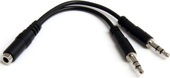 Headset adapter 3,5 mm 4 pin jack 2x 3,5mm