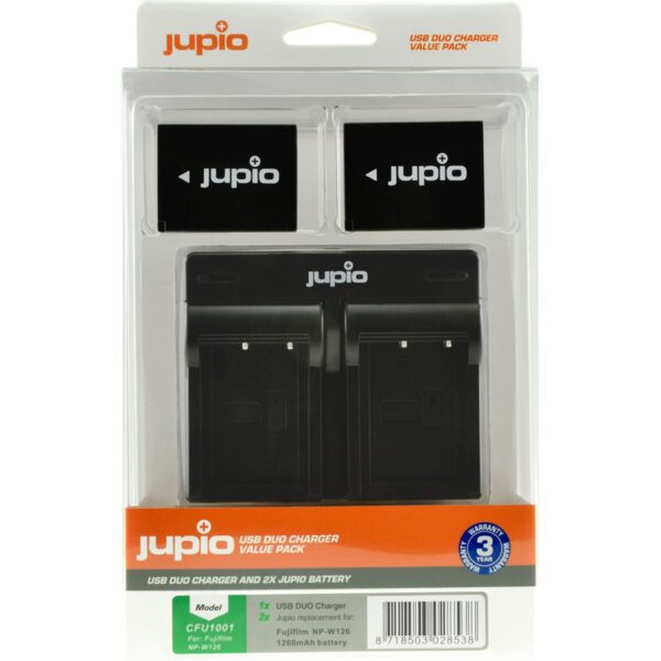Jupio USB Duo Charger Value Pack for Fuji NP-W126S
