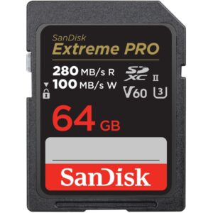 SanDisk Pro 64GB V60 UHS-II SD Cards 280/100MB/s