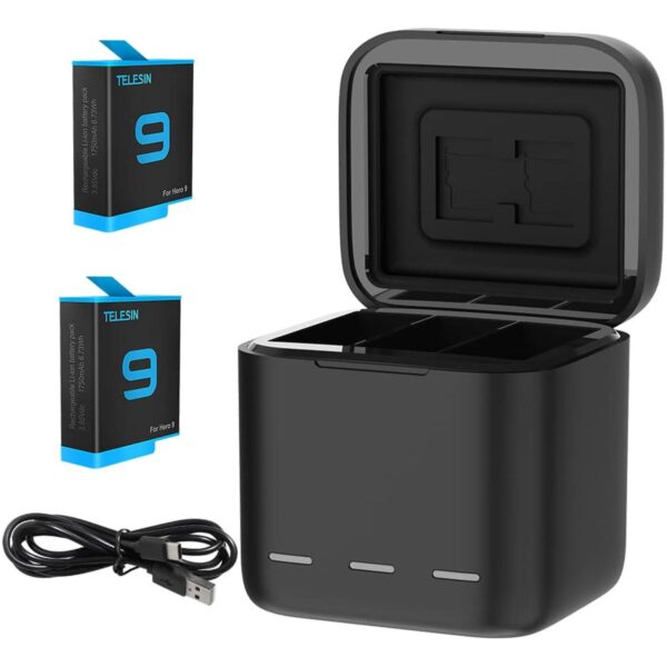 Telesin Triple Battery Charger Box + 2X Battery - GoPro 9/10