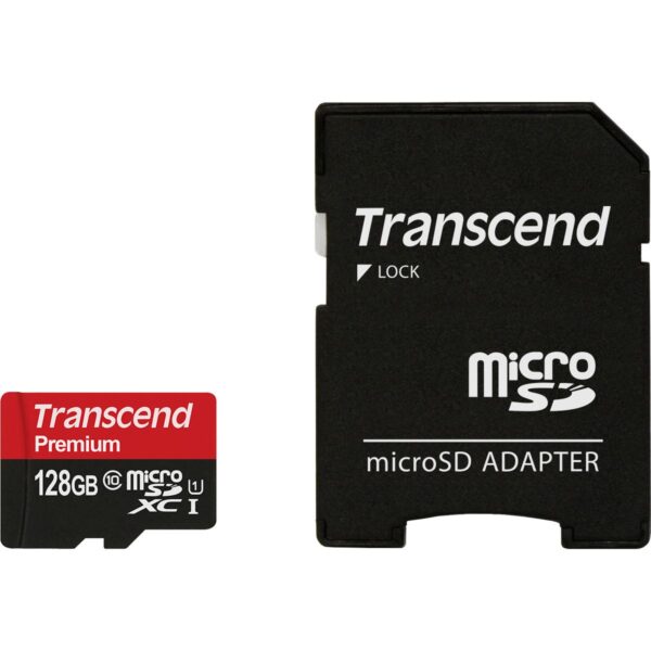 Transcend MicroSDXC 128GB R60MB/s UHS-I U1 CL10 + adapter|Transcend MicroSDXC 128GB R60MB/s UHS-I U1 CL10 + Adapter|