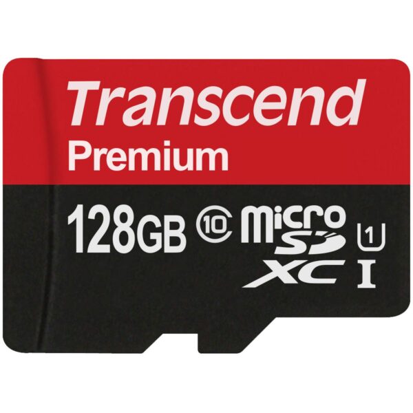 Transcend MicroSDXC 128GB R60MB/s UHS-I U1 CL10 + adapter|Transcend MicroSDXC 128GB R60MB/s UHS-I U1 CL10 + Adapter|