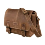 Dörr Kapstadt Leather Photo Bag Small Wide Cognac