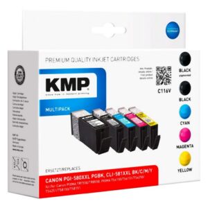 KMP Multipack voor Canon PGI-580/CLI-581 XXL B CMY