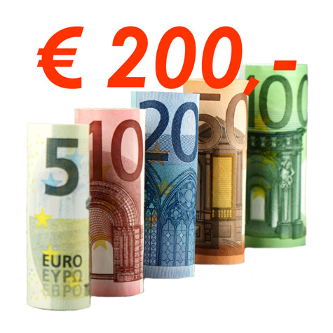 € 200,- Aanbetaling