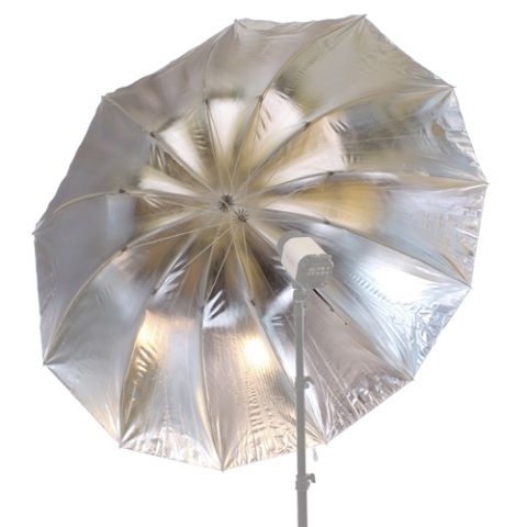 FE UR-T86S Jumbo Flitsparaplu Zilver/Wit 216 cm