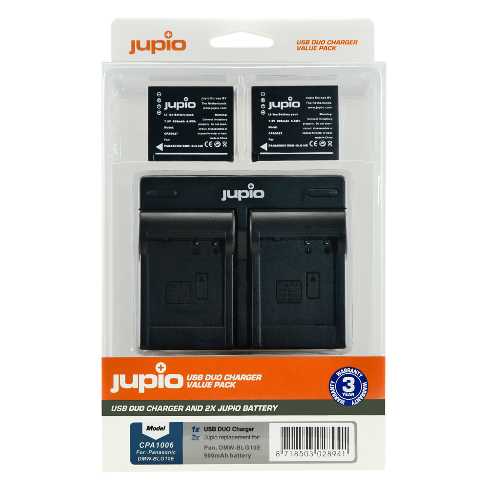 Jupio Kit: 2x Battery DMW-BLG10 + USB Dual Charger