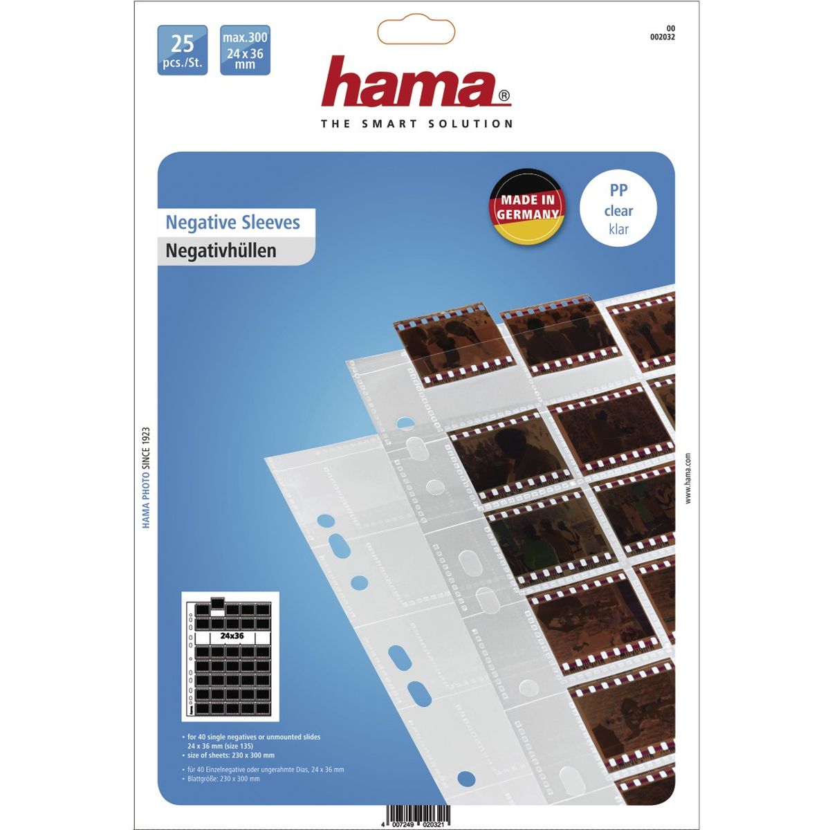 Hama Negatiefbladen Polyproylene  40 singles 24x36mm