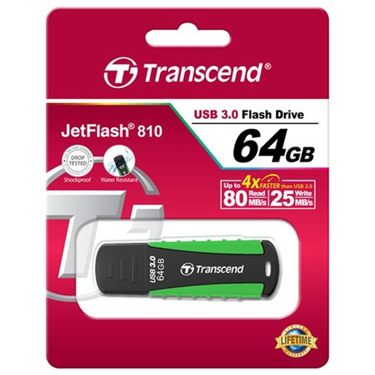 Transcend JetFlash 810 64GB USB3.0 Rugged Green