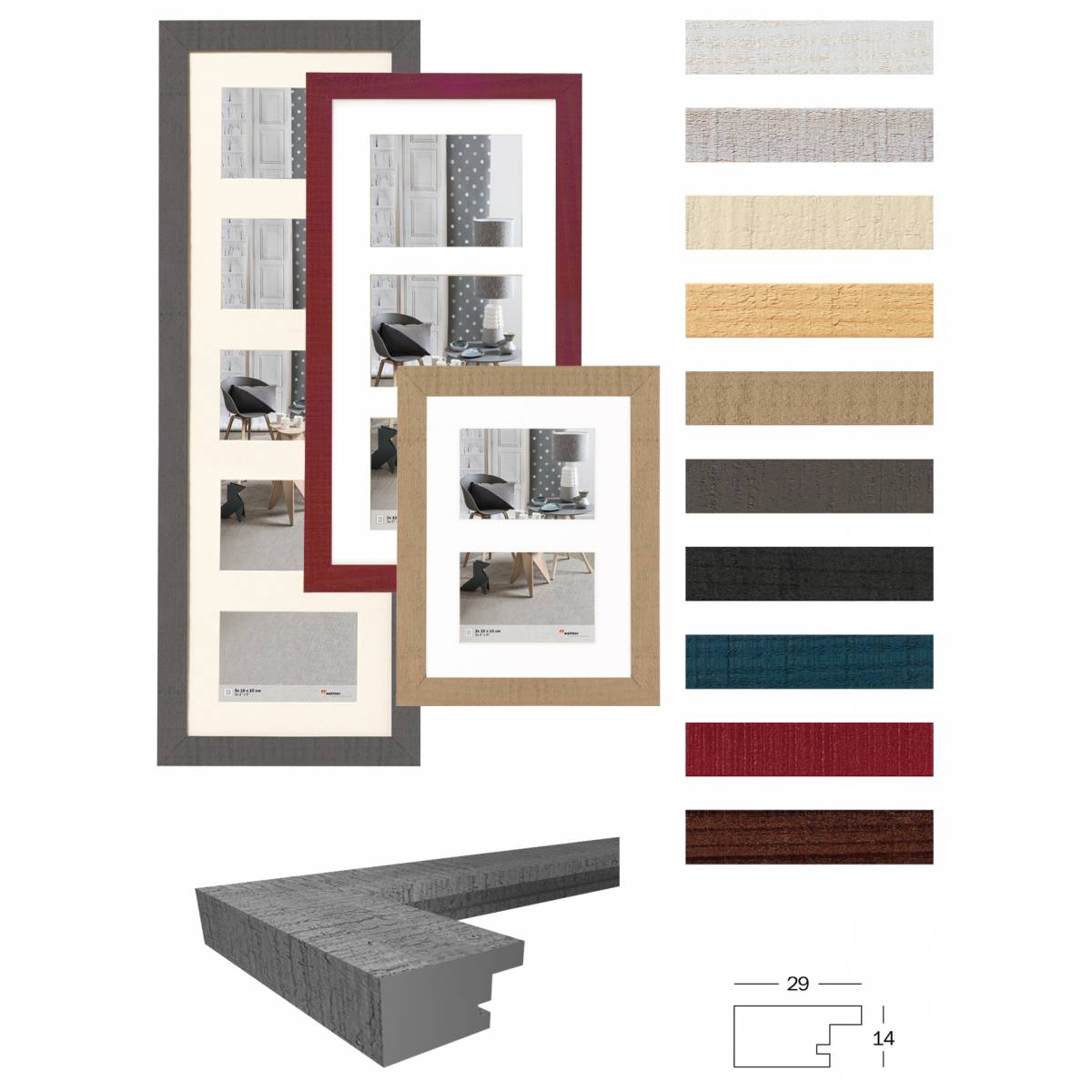 Walther Home Hout-Lijst 24x30 Grijs