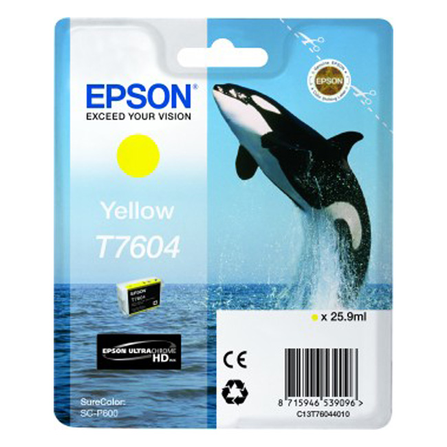 Epson Inktpatroon T7604   Geel high capacity 25,9ml