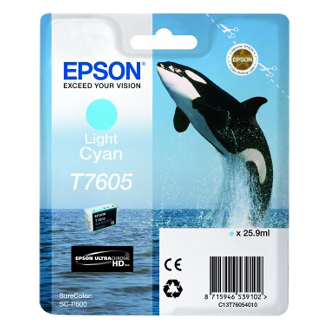 Epson Inktpatroon T7605   Cyaan high capacity clair 25,9ml