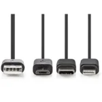 Nedis Lightning Cable USB 2.0 8-PINS USB-A Male 480 Mbps Nickel 1.00m PVC