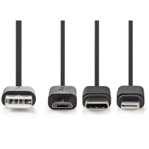 Nedis Lightning Cable USB 2.0 8-PINS USB-A Male 480 Mbps Nickel 1.00m PVC