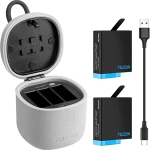 Telesin Allin Charger Box + 2x accu - GoPro Hero 9/10/11/12
