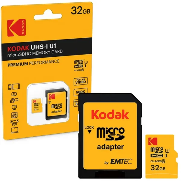 Kodak MicroSDHC 32GB CLASS10 U1 w/ Adapter
